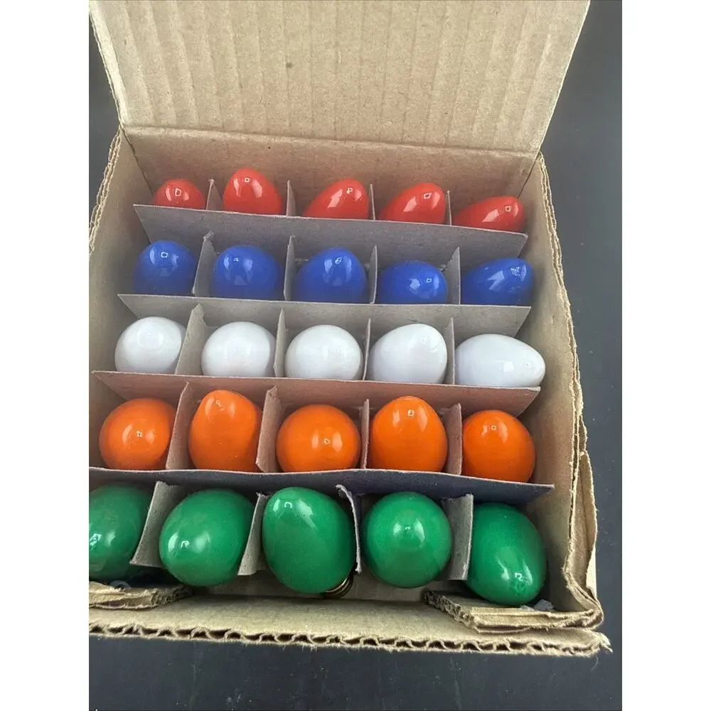 Vintage Liberty Bell C7 Christmas Light Bulbs Box 25 Pcs